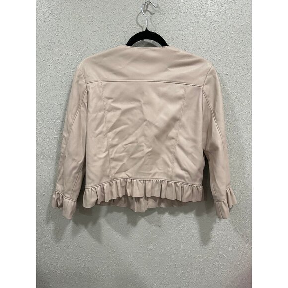 Zara Women’s‎ Large Blush Pink Faux Leather Jacket Coquette Balletcore Chic - Picture 2 of 5